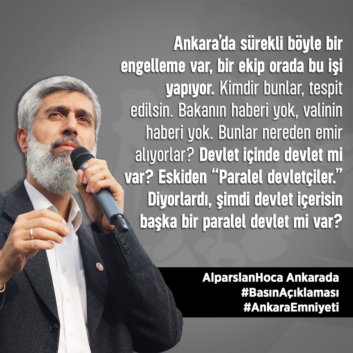 AlparslanHoca Ankarada 
#BasınAçıklaması
#AnkaraEmniyeti

<a href="/TC_icisleri/">T.C. İçişleri Bakanlığı</a>
<a href="/tcbestepe/">T.C. Cumhurbaşkanlığı</a>
<a href="/EmniyetAnkara/">Ankara Emniyet Müdürlüğü</a>