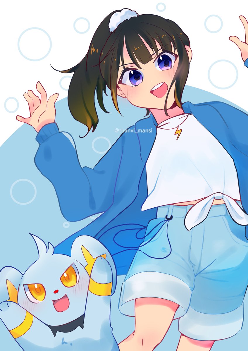 EVERYONEEEE LOOK AT THISS!! I DIDN'T IMAGINE THIS WOULD TURN OUT THIS CUTEEEE!!! IM DYING!!! 😭😭😭😭
💞💖💖💖💖💞✨✨
I ended up drawing Luxy(Shinx) and
Thanks to the last commission and the ych feedback, I tried to focus on anatomy as well as hands here <33