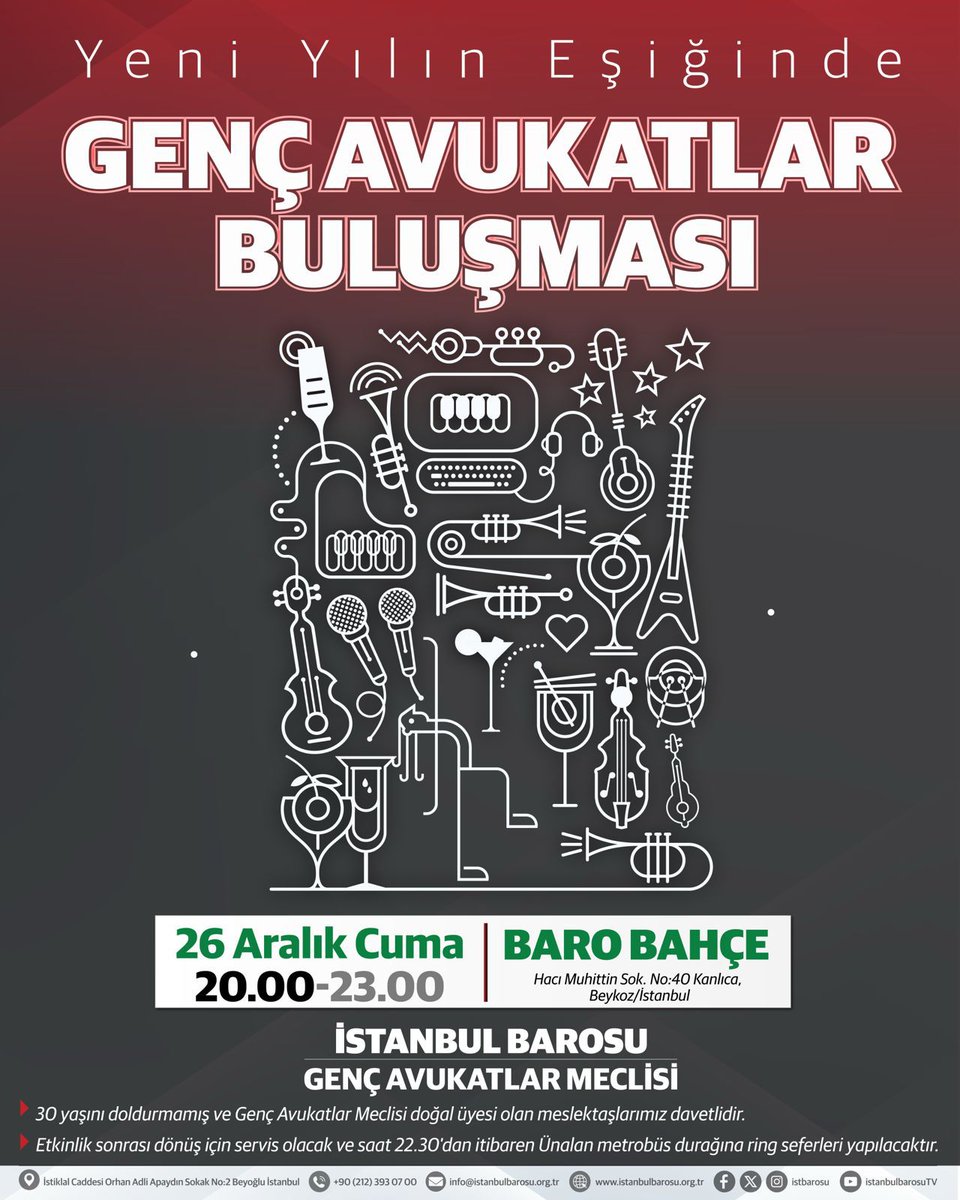 YENİ YILIN EŞİĞİNDE: GENÇ AVUKATLAR BULUŞMASI

Genç avukatlar olarak; demokrasiyi ve savunmayı savunduğumuz, hukuk mücadelesini büyüttüğümüz bir yılı geride bıraktık.