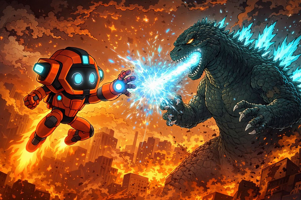 Danilabilla2's tweet photo. @linera_io M0X VS GODZILLA @linera_io https://t.co/LhaCelqwgr