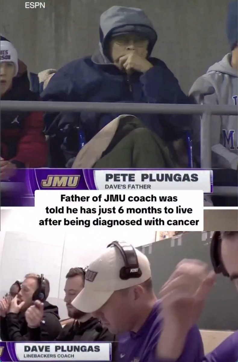 CSOonX's tweet image. Some things are bigger than football: 

The father of JMU LB coach Dave Plungas was at Autzen Stadium on Saturday night after being told he has just 6 months to live due to cancer.

Pete wanted to watch his son coach 1 last time. 🥹