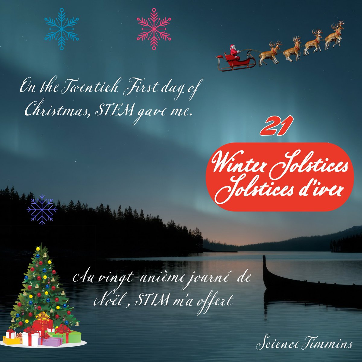 ON THE TWENTY FIRST  DAY CHRISTMAS, STEM GAVE ME TWENTY WINTER SOLSTICES
We invite you to participate in our contest by answering the question: What did STEM gave me on each day of the 25 Days of STEM? 
Enter your answers online between Dec 26 and Dec 30. Winners will be declared