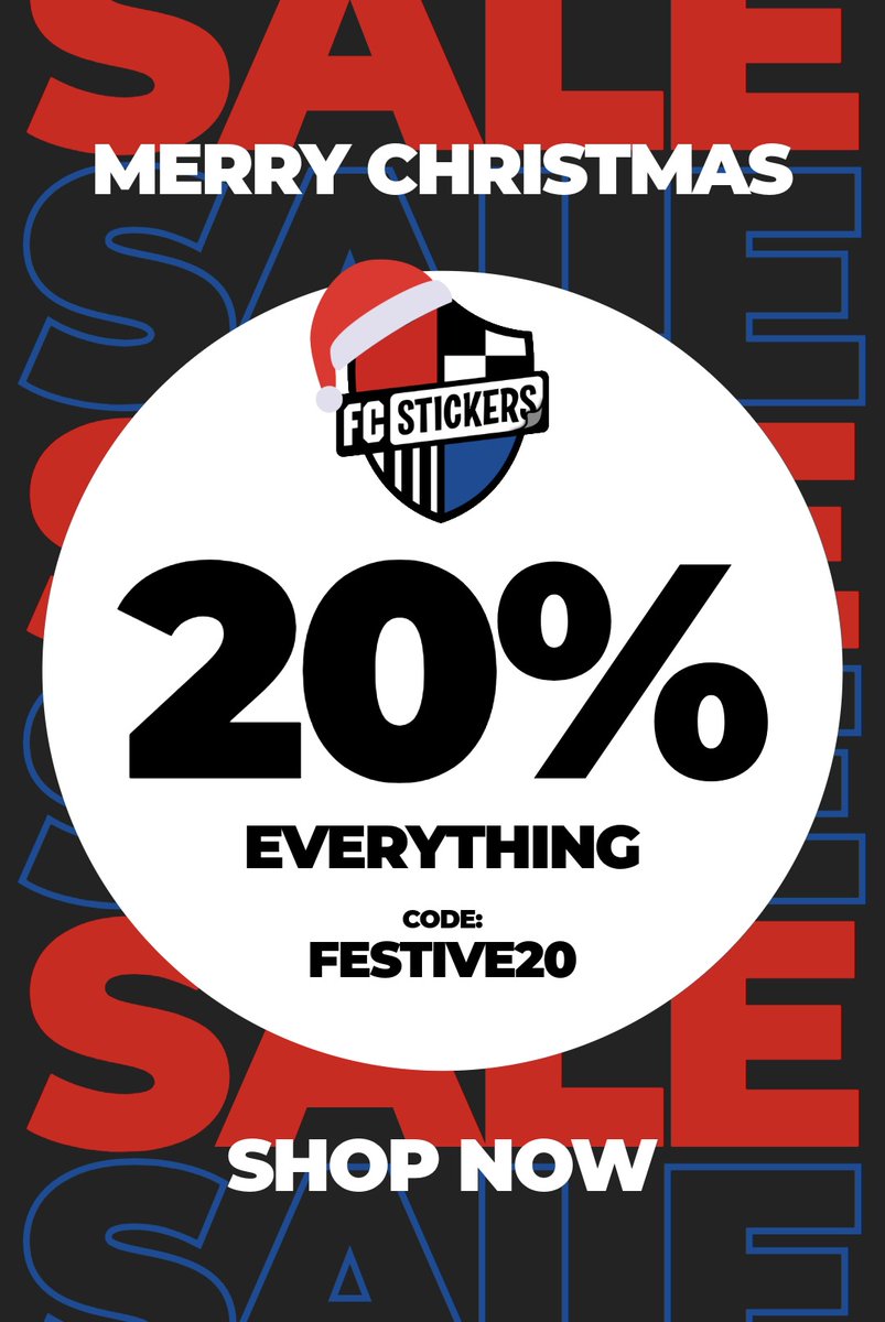 FCstickersUK's tweet image. 🎄 Our Christmas Sale Is Here! 

Get 20% OFF EVERYTHING until New Year’s Eve!

 Use code: FESTIVE20

#UpTheStickers #MarkYourTerritory