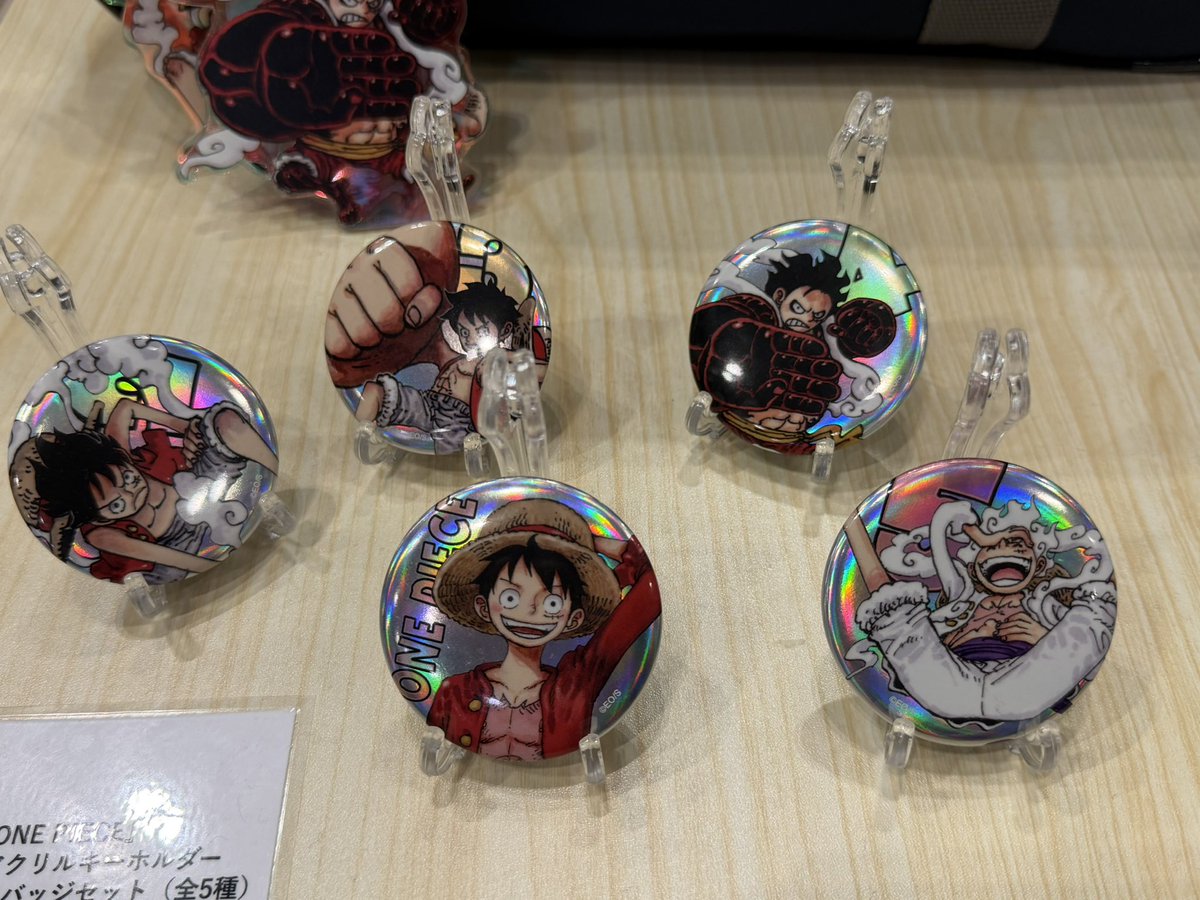 ONE PIECE オーロラアクリルキーホルダー&メタリック缶バッジセット(全