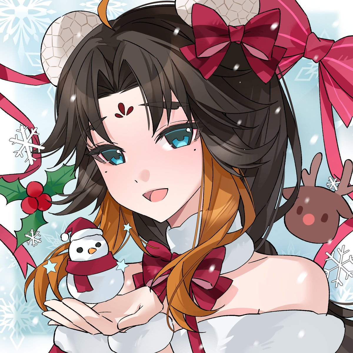 “I may not be the type to celebrate Christmas, but I can’t help but feel jolly right now.”

Art: <a href="/Mazuko32529/">Mazuko✨COMMS OPEN</a>
