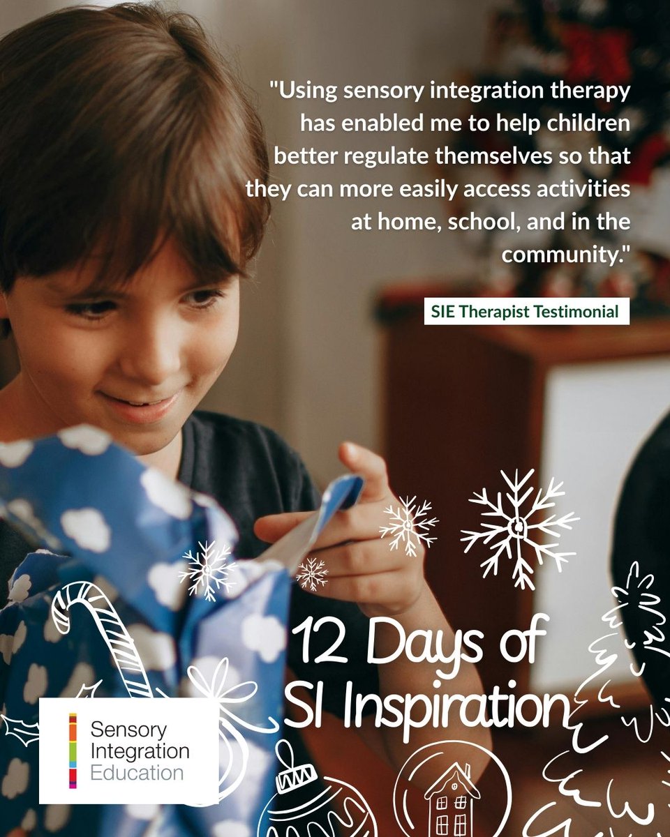 SINetwork's tweet photo. Welcome to Day 9 of our 12 Days of SI Inspiration! 🌟
This reflection from an SIE therapist highlights the impact of sensory integration therapy on participation and everyday life.
#12DaysOfSIInspiration #SensoryIntegrationEducation #SensoryIntegration #SensoryProcessing https://t.co/m3JP549U3X