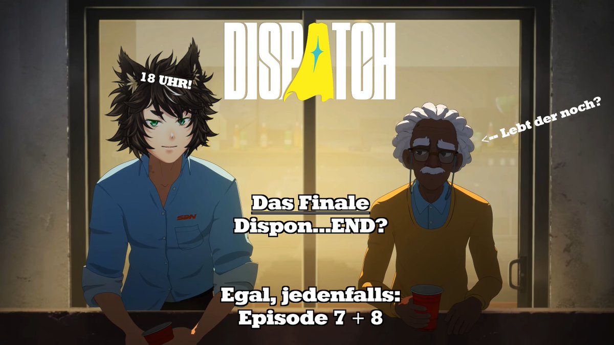 🤖 STREAMANKÜNDIGUNG 👴

Ende Gelände! Um 18 Uhr wird ein letztes Mal disponiert.

Was ist mit Chase? Wird Invisigal mein Bridegirl? Und wo ist eigentlich Phenomeman, wenn man ihn braucht? 

Das alles heute Abend auf Twürtsch!