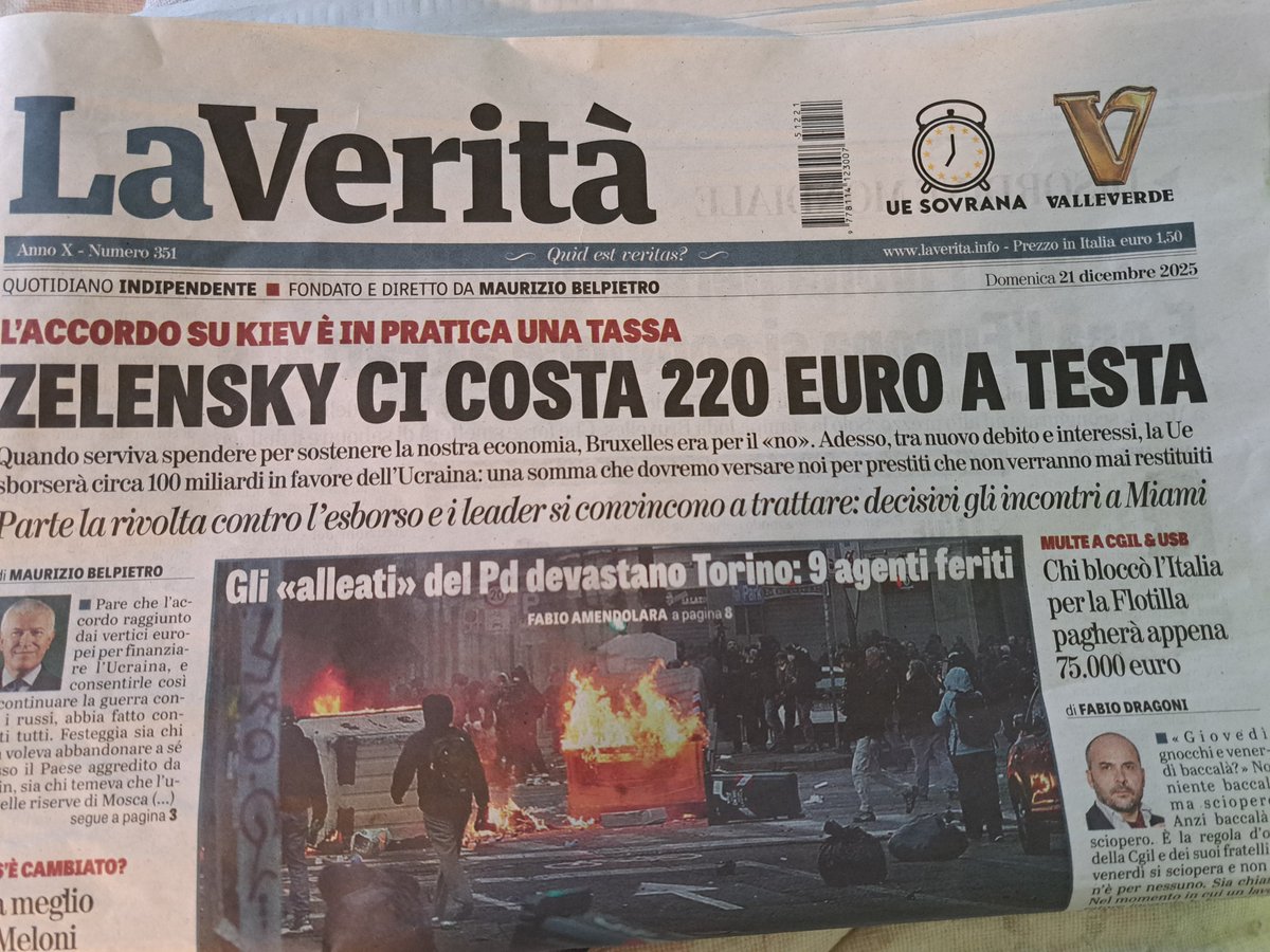 ivocamic's tweet image. ACCORDO SU #KIEV UN'ALTRA TASSA CHE GLI ITALIANI NON VOGLIONO PAGARE
220 euro a testa per consentire a #Zelensky di mantenere il potere e ai suoi amici di farsi i cessi d'oro