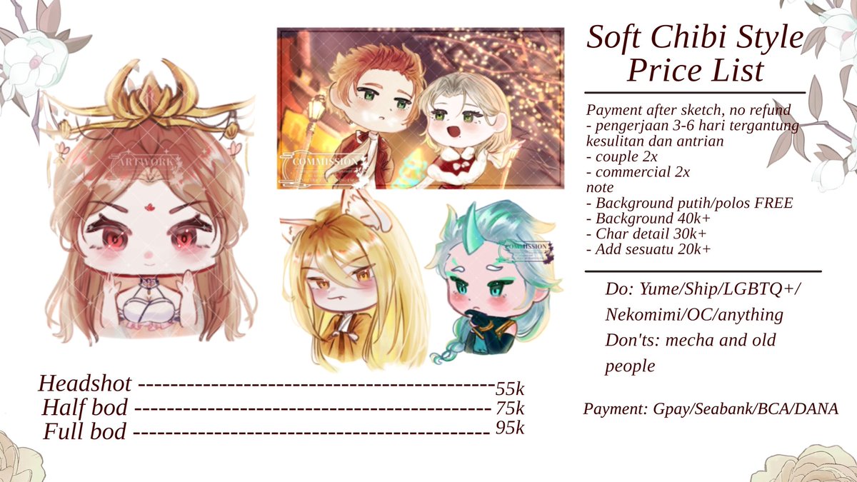 Opcoms 3 jenis! (Repost)

Sample lain disini ya, udah lengkap sama sosmed lain(⁠*⁠´⁠ω⁠｀⁠*⁠)
padlet.com/leesynxv/porto…
🔁 R appreciated!
Minat bisa DM 💓
#commissionart #artidn #zonakaryaid #artistindonesia #commissionopen