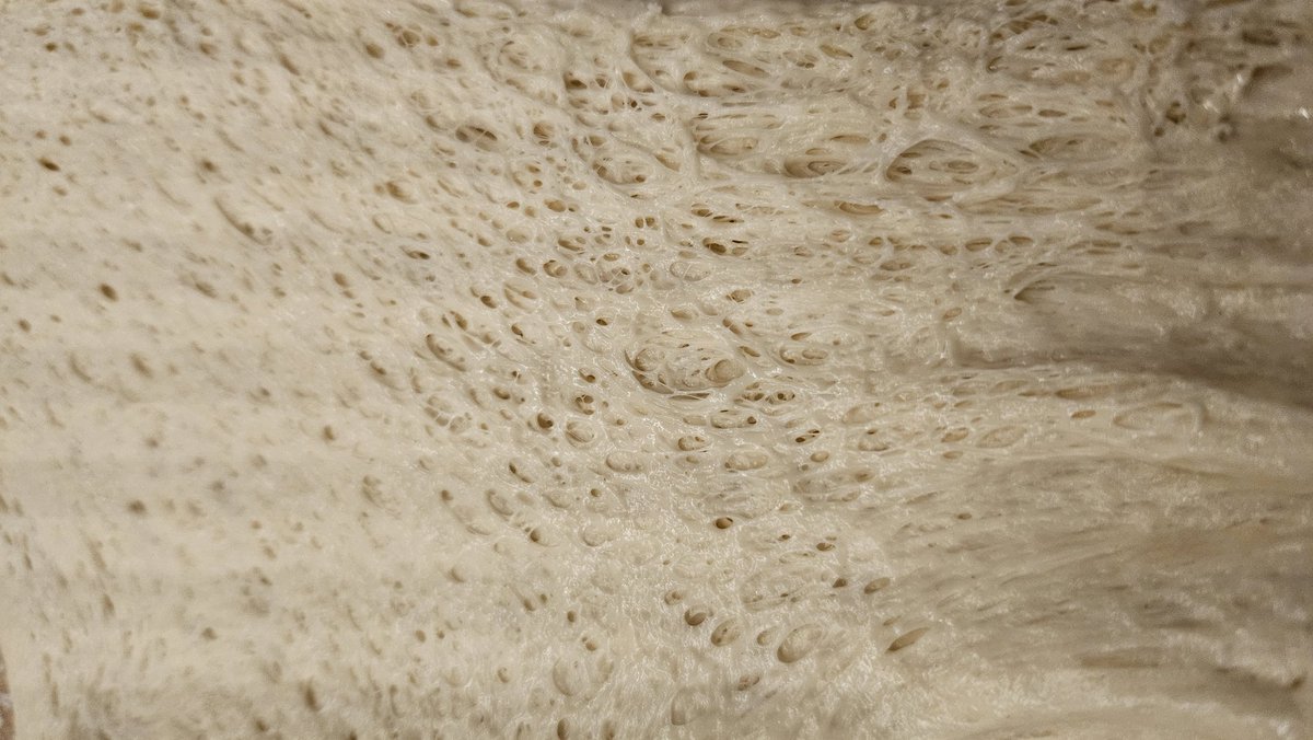 Am Abend gibt es Pizza. Heute zeige ich euch, wie der Teig nach 3 Tagen im Kühlschrank innen aussieht, wie er aussehen sollte. Nun werden daraus vorsichtig Kugeln gefaltet, die sich abgedeckt bei Zimmertemperatur 3 bis 4 Stunden weiter entspannen dürfen.