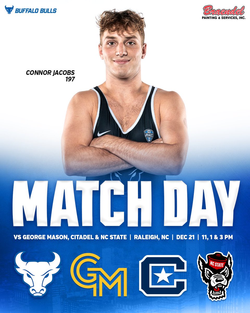 3️⃣ duals on the day!

vs. George Mason - 11 am
vs. The Citadel - 1 pm
vs. #9 NC State - 3 pm