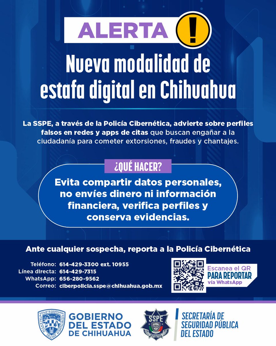 #Seguridad | Alertan por estafas con perfiles falsos en redes sociales
canal44chihuahua.com/2025/12/21/ale…