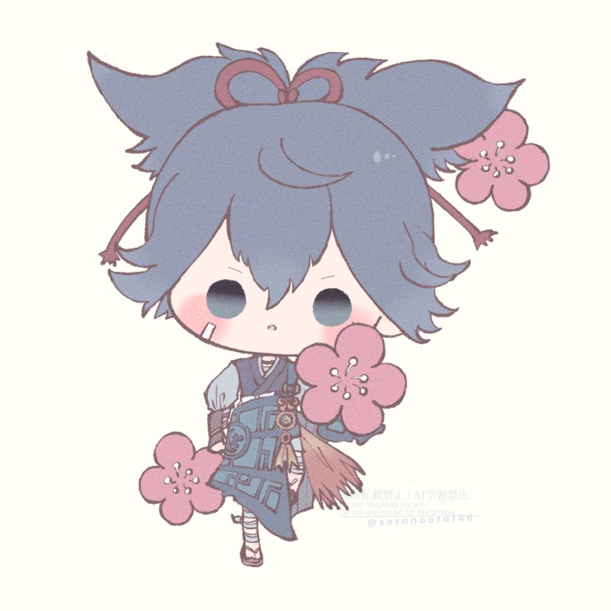 バチ友出品 ステッカーになる予定のイラストもできました！ 💐推し短刀三振り×梅の