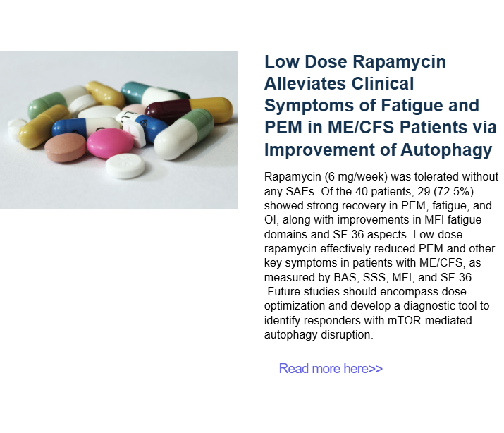 Low Dose Rapamycin Alleviates Clinical Symptoms of Fatigue and PEM in ME/CFS Patients via Improvement of Autophagy

researchsquare.com/article/rs-659…

Screenshot from AMMES December 2025 newsletter

#MEcfs #PwME