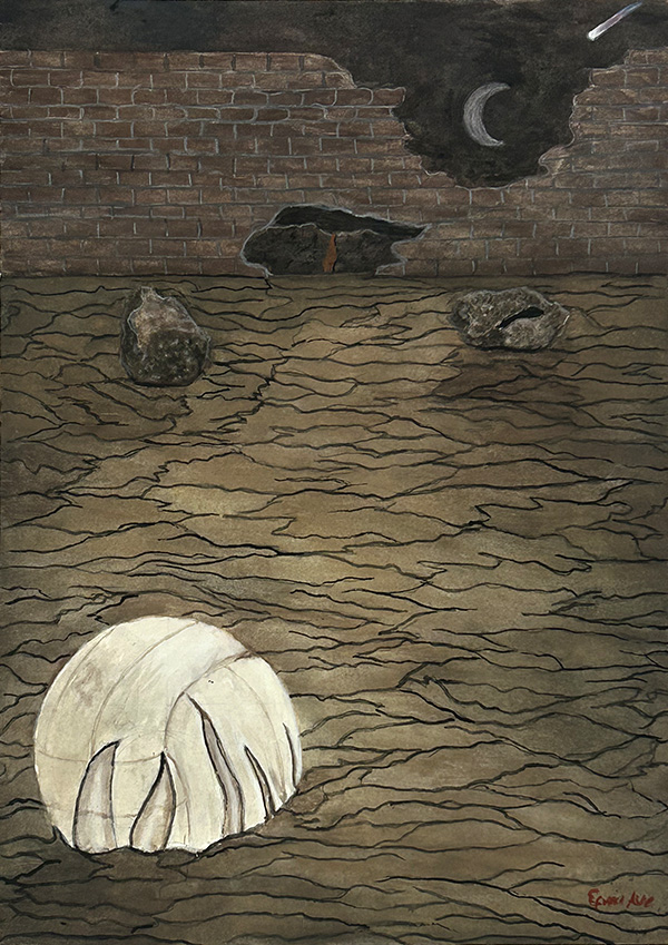 Efrenave's tweet photo. Cascarita
 #cascarita #cabanga #morriña #nostalgia #pueblo #lanavedelolvido #papalote #globo #barcodepapel #gouache #figurativo #efrenave #flor #luna #ixquina #veneno #poison https://t.co/YAuxIcDJyB