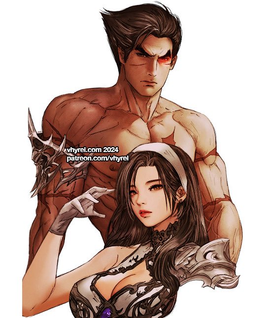 Pencils on paper + PS colours. 🌼 #FFVII #FF7 #FFX #FF10 #ELDENRING #Tekken. Shop: vhyrel.com.