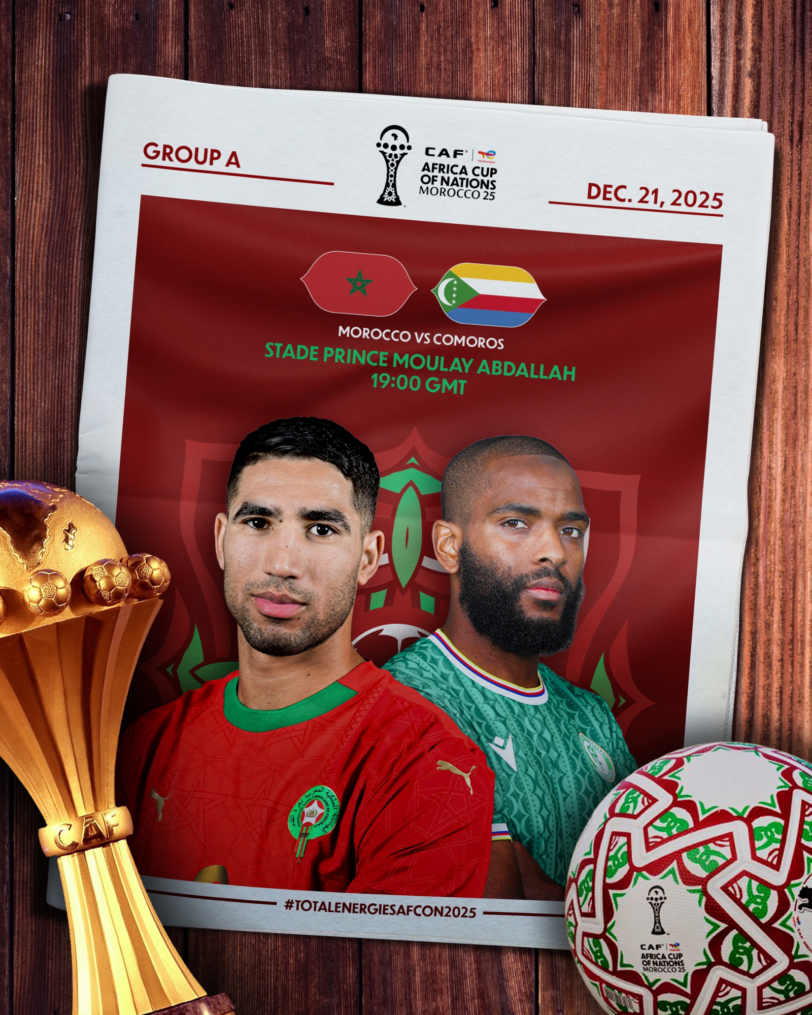 تاريخ مواجهات المغرب جزر القمر قبل مباراة افتتاح بطولة كأس أمم أفريقيا 2025: عدد المواجهات: 4 مباريات. فوز المغرب: 3 انتصارات. فوز جزر القمر: دون انتصار. التعادل: مباراة واحدة. أهداف المغرب: 8 أهداف. أهداف جزر القمر: 3 أهداف 