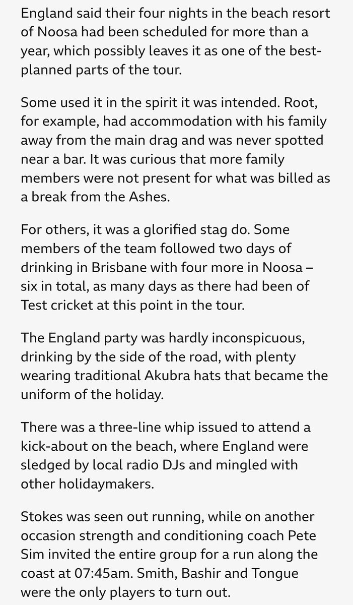 MccaghreyJames's tweet photo. Feel like this epitomises bazball

A planned mental break delves into a week of heavy drinking and partying. And planned so far ahead in advance they couldn't adapt to what had happened in the series

Especially since this was after the extended break between the first two tests. https://t.co/eyh8L8dfNg
