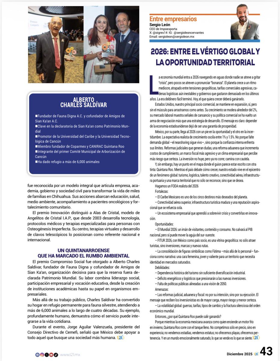 #ResponsabilidadSocial: Historias que transforman

Los Premios Compartir 2025, entregados por Cemefi y la Fundación Manuel Arango, reconocen a quienes impulsan soluciones innovadoras y de alto impacto social en México. Este año destacó el liderazgo quintanarroense de Alberto