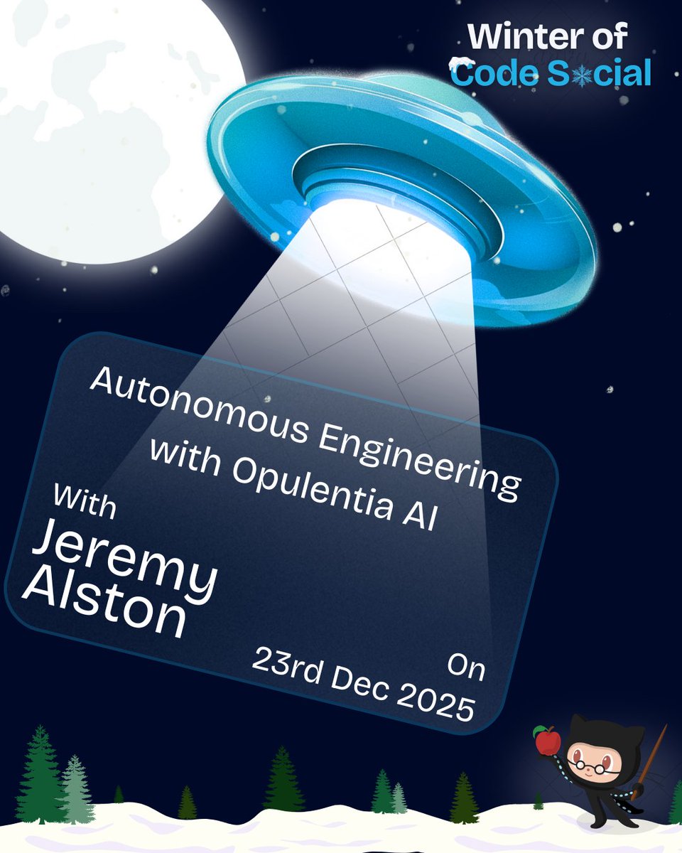 codesocial_tech's tweet photo. AI that thinks, plans, and acts.

Join Jeremy Alston, Founder and Chief AI Researcher at Opulentia, building Agentic General Intelligence to help people do what was never possible before. Backed by NVIDIA, AWS and Daytona.

#WinterOfCodeSocial #AI #AgenticAI #AutonomousAI #Tech https://t.co/mbCXhfkD59