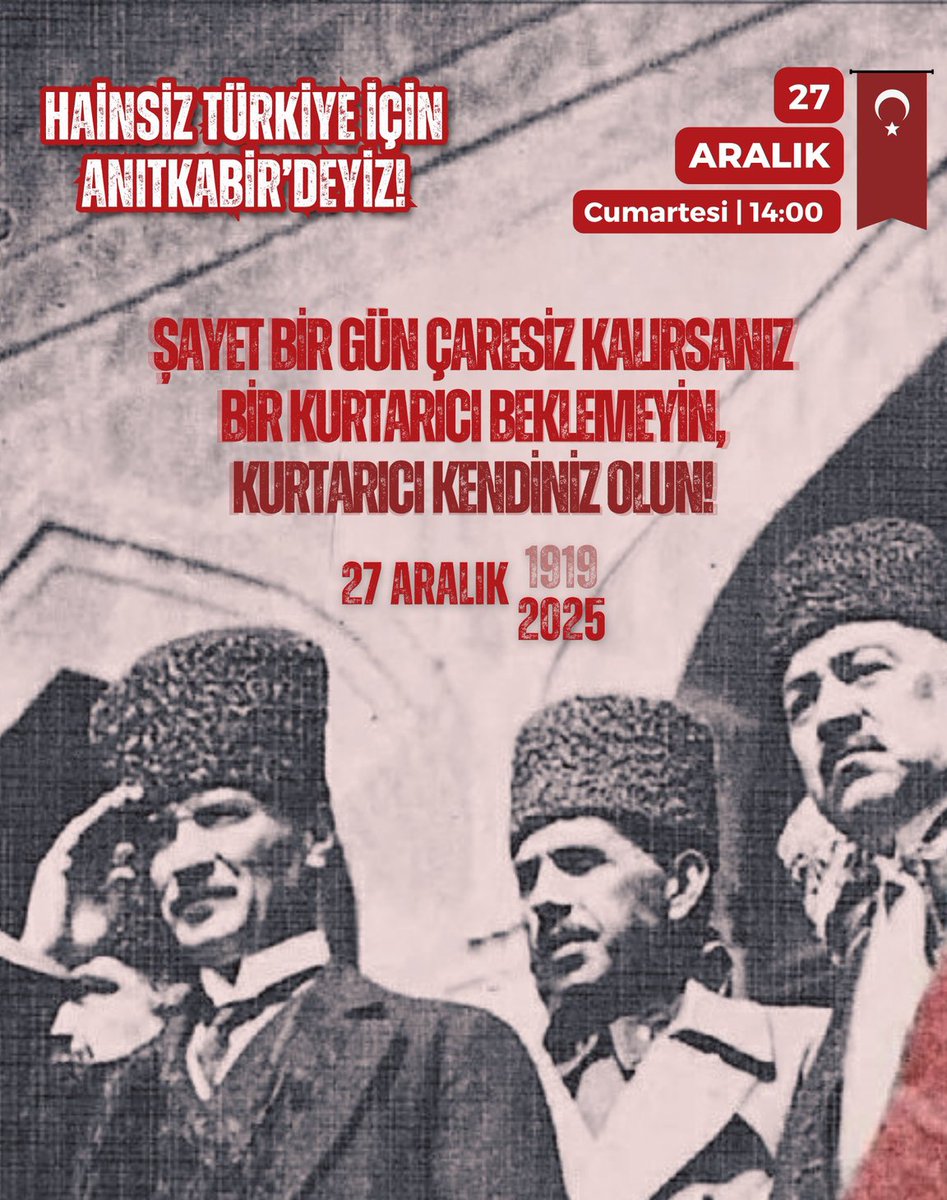 ANKARA’DA YAŞAYAN EMEKLİ ASTSUBAYLARIMIZIN DİKKATİNE

27 Aralık, Türk milletinin kaderine yön veren tarihi bir gündür.
Gazi Mustafa Kemal Atatürk’ün Ankara’ya gelişi ve Millî Mücadele’nin karargâhının bu topraklarda kurulmasının 106. yıl dönümünde, bizler de onun emanetine sahip