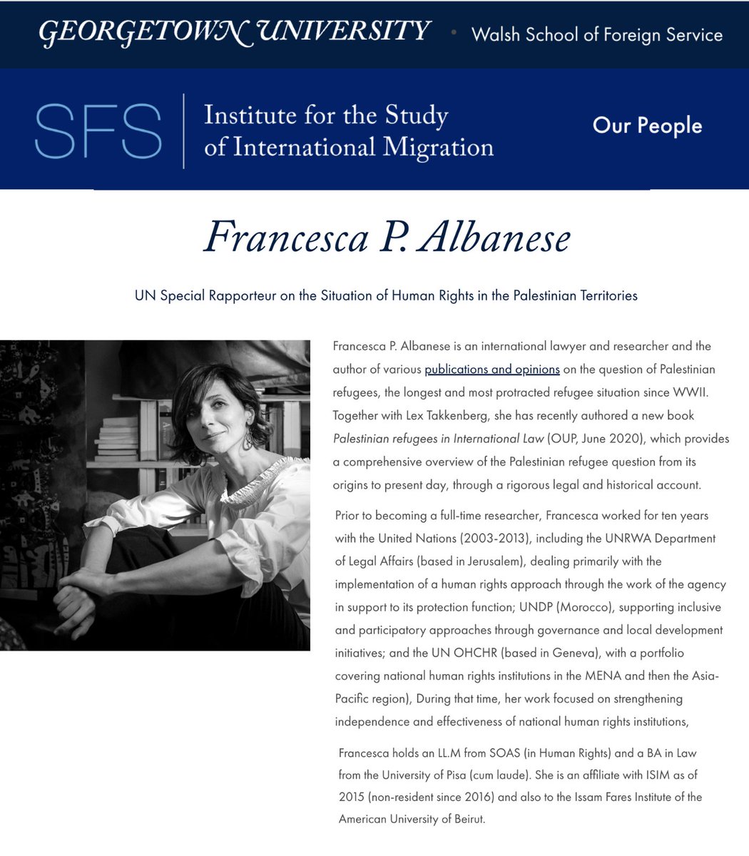 HillelNeuer's tweet image. BREAKING: In wake of our campaign, UN Hamas apologist Francesca Albanese has been removed from Georgetown University.

L: Her “Affiliate Scholar” page
R: Now deleted isim.georgetown.edu/profile/france…

Thank you, @Georgetown. It's time to expel all terror supporters from our universities.