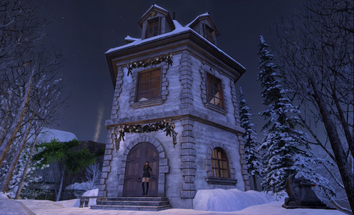 Moonlight settles softly over the village, turning rooftops, stone walls, and winding lanes into a quiet tapestry of silver and blue. Snow hushes every sound, clinging to ancient cottages and bare branches, as if time itself has paused to breathe. In the glow of the winter moon,