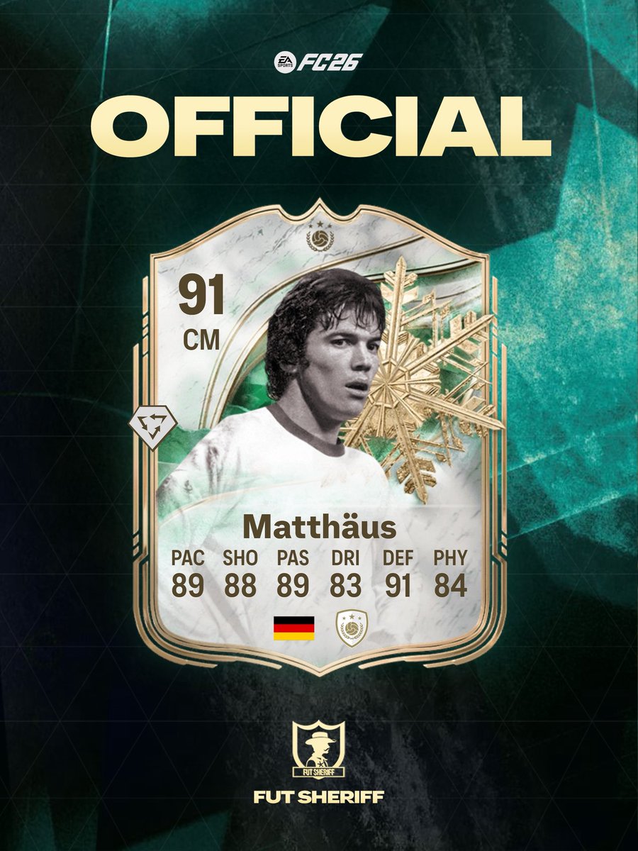 FutSheriff's tweet image. 🚨Winter Wildcards TEAM 2 comes Thursday 🔥🔥🔥

• 🇪🇸 Pedri
• 🇩🇪 Matthaus
• 🇦🇷 Alvarez
• 🇧🇪 KDB
• 🏴󠁧󠁢󠁥󠁮󠁧󠁿 Lauren James
• 🏴󠁧󠁢󠁥󠁮󠁧󠁿 Madueke
• 🇧🇷 Rodrygo
• 🇧🇷 Zico
• 🇫🇷 Bompastor
• 🇩🇪 Scholotterbeck
• 🇯🇵 Myiama
• ➕ More….

Follow @FutSheriff ✅ #FC26