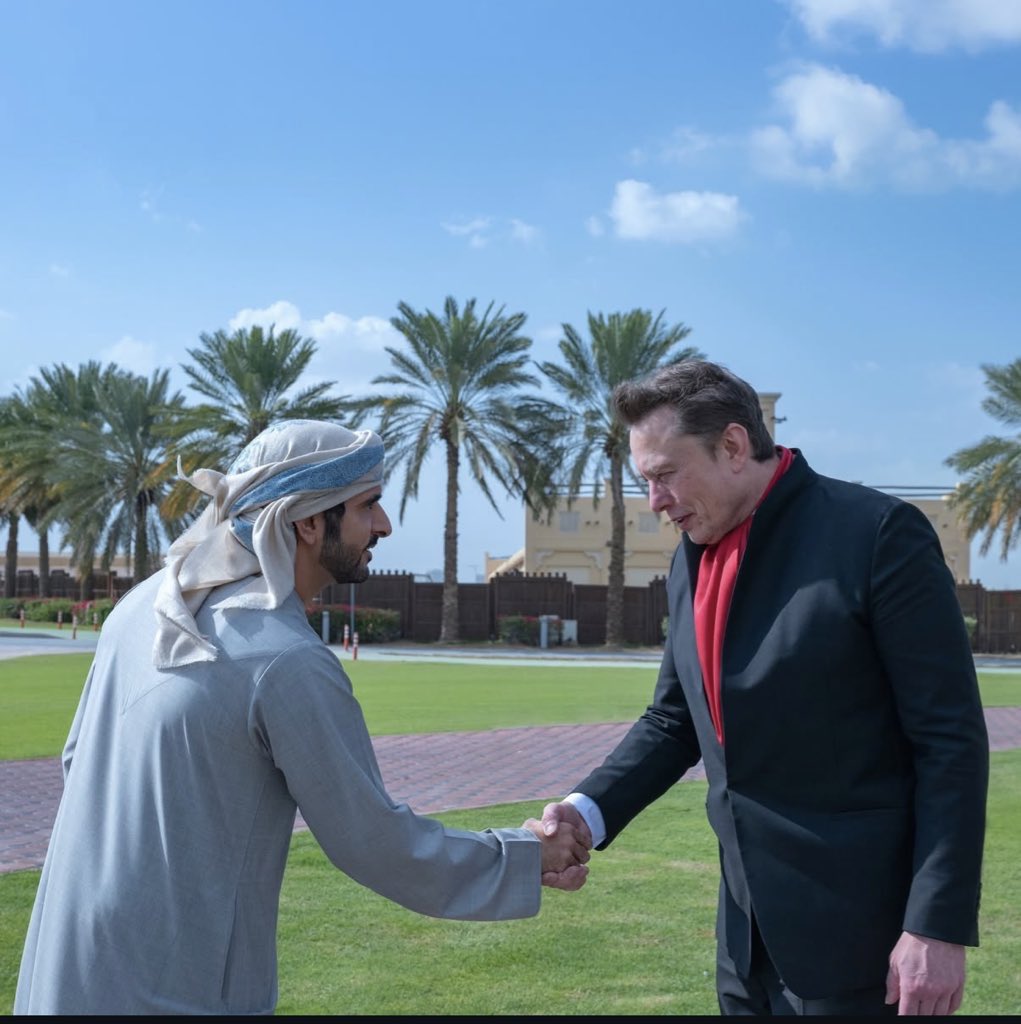 Sajwani's tweet image. The smartest and the richest man on Earth in Dubai