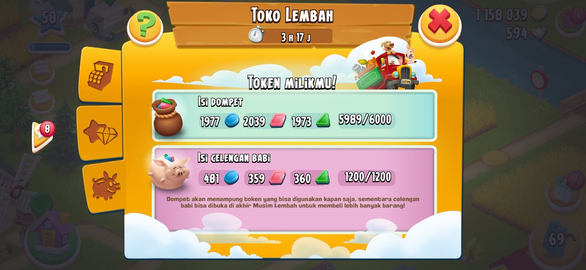 sweetlaicy's tweet photo. teman timun ini tokenku udh bisa dituker 30 dm + dekor kan ya... tapi bensinku masih 69... bingung harus lanjutin muter atau stop aja :( https://t.co/OvhquPTYI4