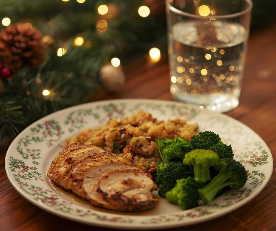 SouthHealthDist's tweet image. Enjoy all the holiday treats, but remember to balance them with healthy choices 🍎Make sure your meals include:
🥦 Fruits and vegetables 
🍗 Lean proteins and whole grains
💧 Water between festive drinks
A little indulgence is fine as long as you keep your overall meals balanced.