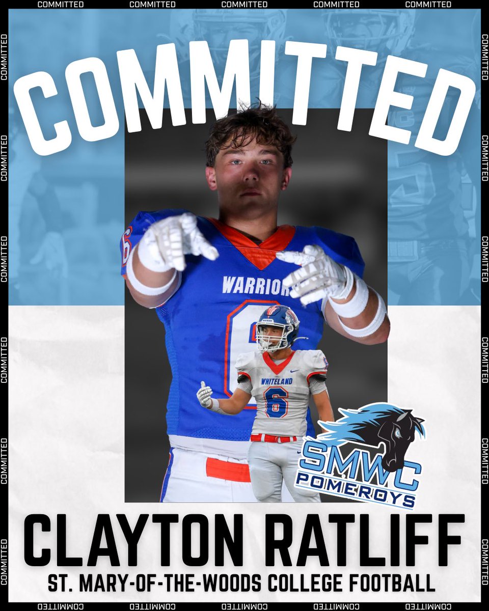 🚨 COMMITMENT ALERT 🚨

Clayton Ratliff announced he’ll continue his football and academic career next year at St. Mary-Of-The-Woods College! He’ll join teammate Peyton Williams who announced his commitment earlier this year! Congrats Clayton!