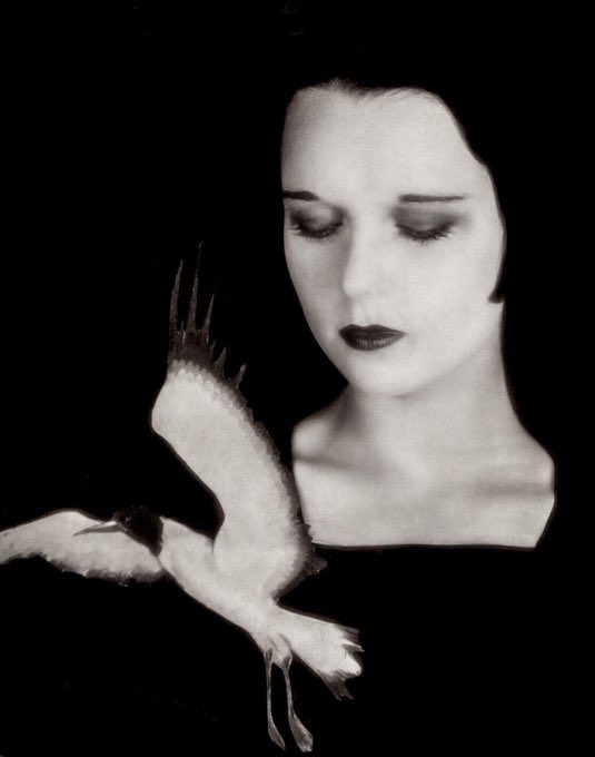ForeverLouiseB1's tweet image. Louise by Eugene Robert Richee, 1928. The press snipe on the photo: “A study in black and white white that is fittingly called ‘Peace.’”