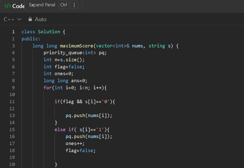 diwa810's tweet image. Day 120 of #100DaysOfCode today solved the LC[3781]
on #LeetCode
use the max heap to get the max element till ind i
condition if we encounter 1 then make the 0 flag false &amp;amp;again we see 0 then take the top k element k=no of 1
&amp;amp; repeat this
#Coding #codingjourny #dsa #Algorithms