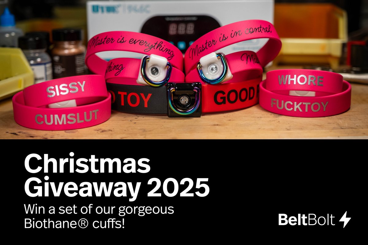 Win a set of our lovely Biothane® cuffs this Christmas! We'll send one lucky winner a set to their exact specification, as a thanks for all your support during our first year! <3

To enter, just follow us here, and like &amp; RT this post :3

Closes 23:59 on 31/12/25!