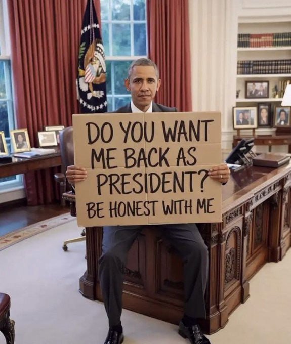 BREAKING 🅱️:
Do you want Barak Obama back again?

Be honest 

A. YES
B. NO