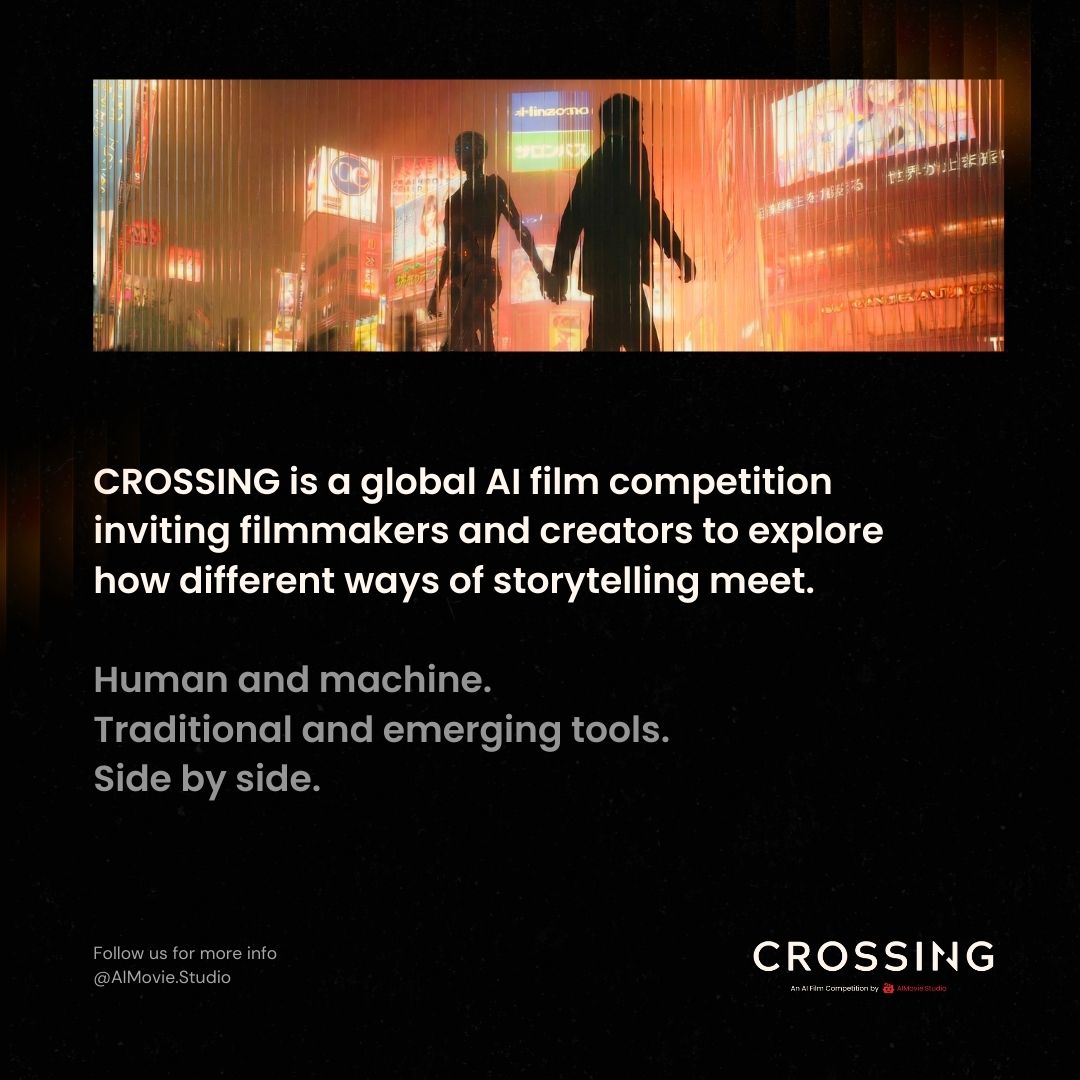 AIMovieStudio's tweet photo. What is Crossing?

CROSSING is an AI film competition set in Shibuya and a place where different paths, ideas, and ways of making films meet. https://t.co/HqtHXuCbfA