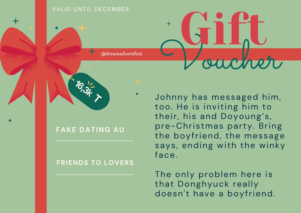 🎄 Kiss me, kiss me (you will be caught)
🎄 Haechan/Jaemin
🎄 16.3k
🎄 T
🎄 archiveofourown.org/works/75271376