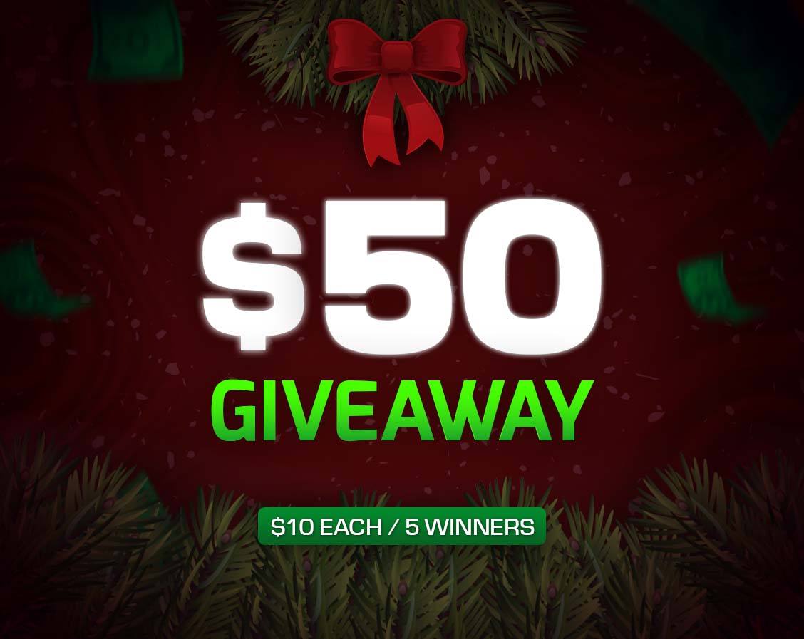 🎄 $50 #CHRISTMAS GIVEAWAY 🎁

RW username, Like &amp; Repost

💸 5 winners get $10 each
⏳ Ends Friday 26