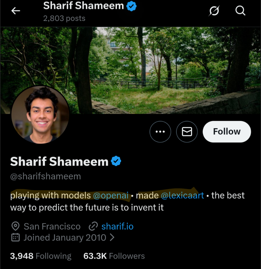 1littlecoder's tweet image. Wait what?!!! When did @sharifshameem join OpenAI 👀👀👀