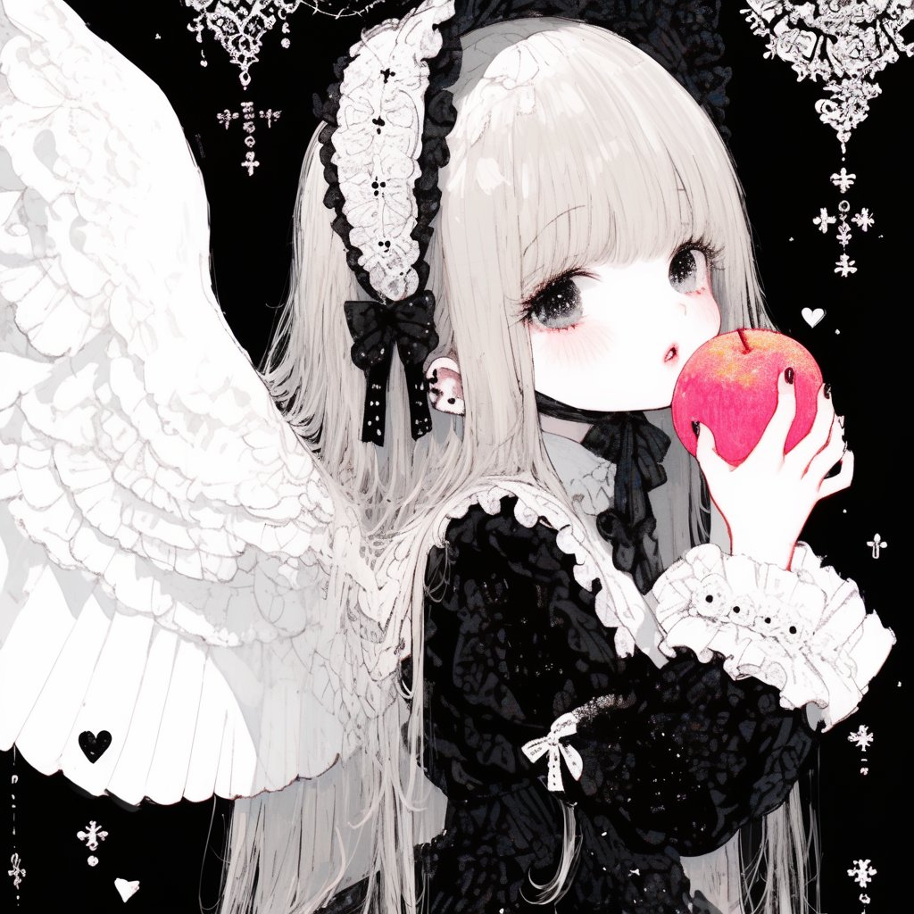 ありんご様 イラストオーダーページ 林檎さまの企画に参加します😊 #AI林檎inワンダーランド 天使とリンゴ🍎