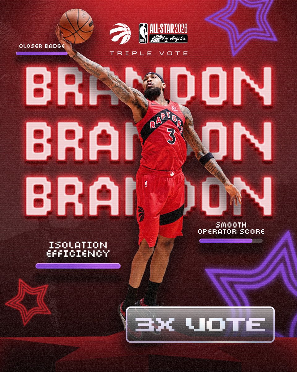 Raptors's tweet image. 🌟 YOUR ALL-STAR VOTE COUNTS TRIPLE TODAY 🌟

Vote B.I for @NBAAllStar : vote.nba.com/en?pid=1630567…