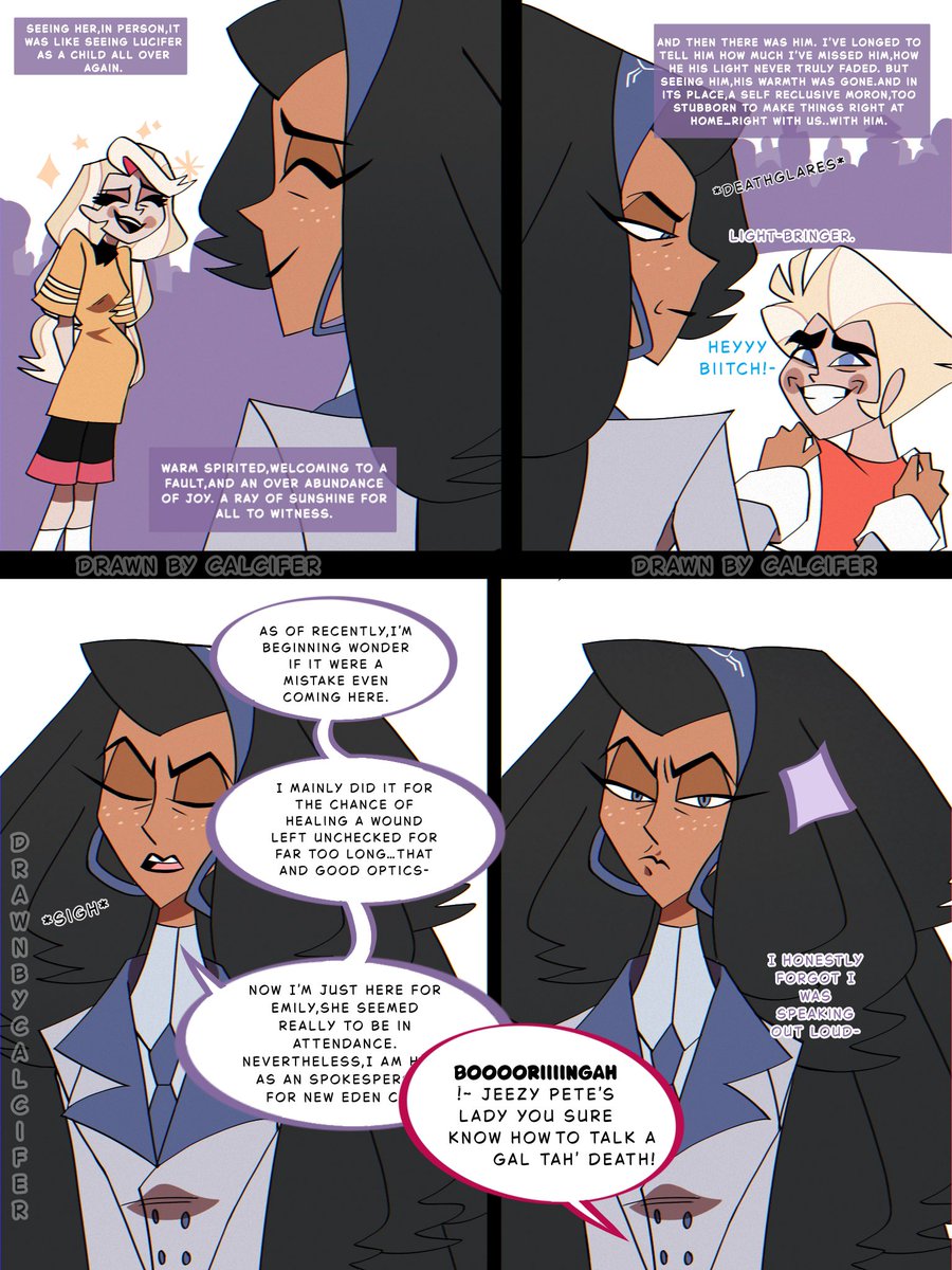 migeulo_o's tweet image. Hazville Hotel “kicks and giggles” 21-24

Have a good time reading!

#HazbinHotel #HazbinHotelLilith #hazbinhotellucifer #HazbinHotelAdam #hazvillehotel #hazbinhotelseason2 #HazbinHotelFanart #hazbinhotelSera #HazbinHotelEmily #hazbinhotelmichael #CharlieMorningstar