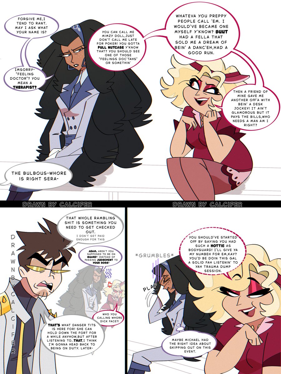 migeulo_o's tweet image. Hazville Hotel “kicks and giggles” 21-24

Have a good time reading!

#HazbinHotel #HazbinHotelLilith #hazbinhotellucifer #HazbinHotelAdam #hazvillehotel #hazbinhotelseason2 #HazbinHotelFanart #hazbinhotelSera #HazbinHotelEmily #hazbinhotelmichael #CharlieMorningstar