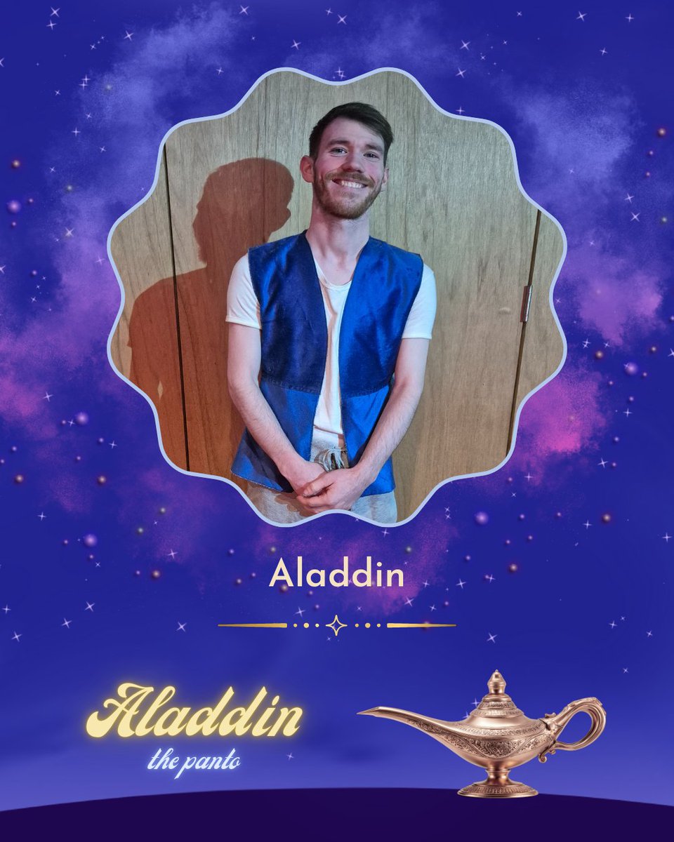 Meet Aladdin, our plucky young leading man! All he wants is for people to see him as more than just a "street rat"... and maybe to meet someone special. Could this mysterious lamp help him out? Find out by coming to see "Aladdin" the panto! 🧞‍♂️