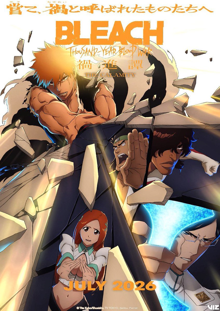 AnimetrendsLA's tweet photo. BLEACH: TYBW -LA CALAMIDAD-
¡SE ESTRENARÁ EN JULIO 2026! 🛐
#BLEACH #anime https://t.co/MZ2ppH4mP7