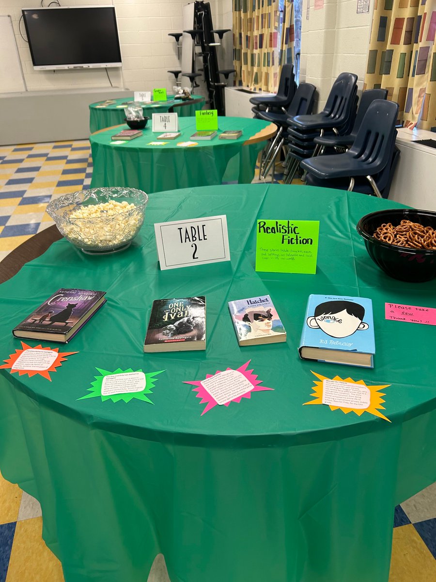Hillside’s Golisano Campus at Crestwood hosted their first book tasting with great success! The cafeteria was transformed into "Starbooks" with a variety of genres, books and snacks related to the genres for students to explore.