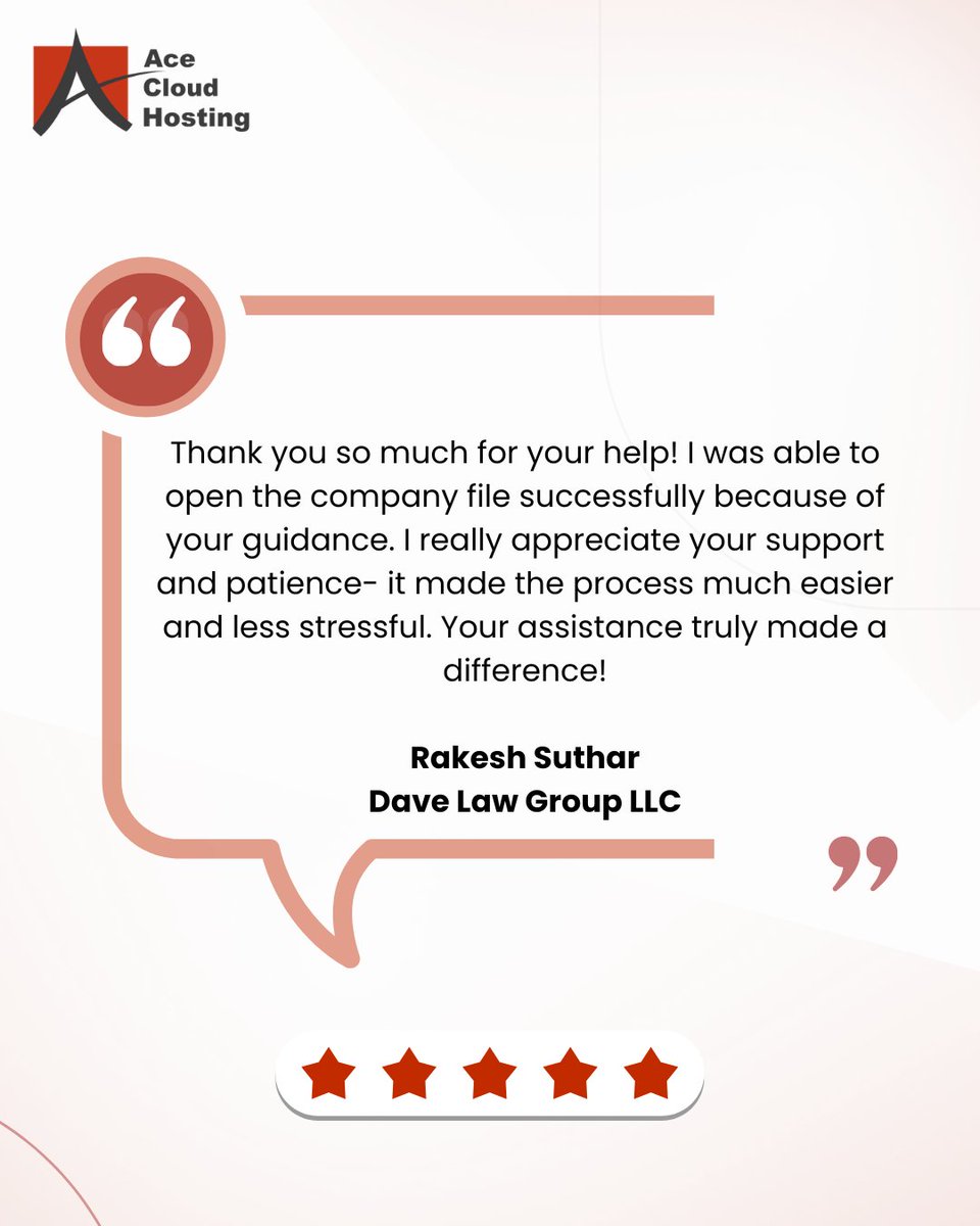 It’s not just hosting—it’s having a team that stands by you when things go wrong.
Thanks, Rakesh, for trusting Ace Cloud Hosting. Our experts are here 24/7 to guide, resolve, and make your workflow stress-free.

Experience support that feels personal, visit Ace Cloud Hosting:-