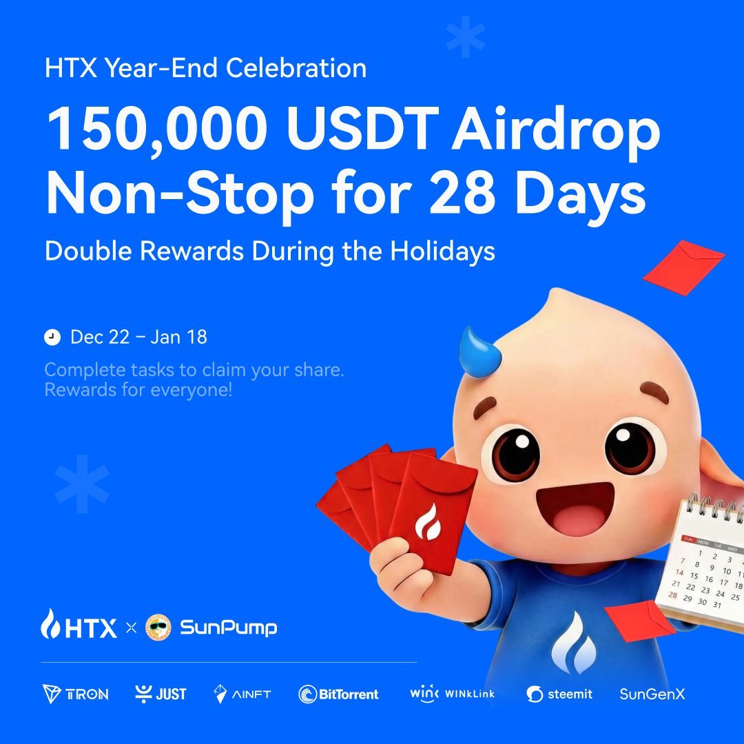 Warm up your winter with HTX’s Year-End Celebration 🎄🔥

Still looking for a meaningful holiday surprise? HTX is inviting the global community to join a 150,000 USDT Holiday Giveaway, turning Christmas and New Year into a season of real rewards. This special campaign runs for 28
