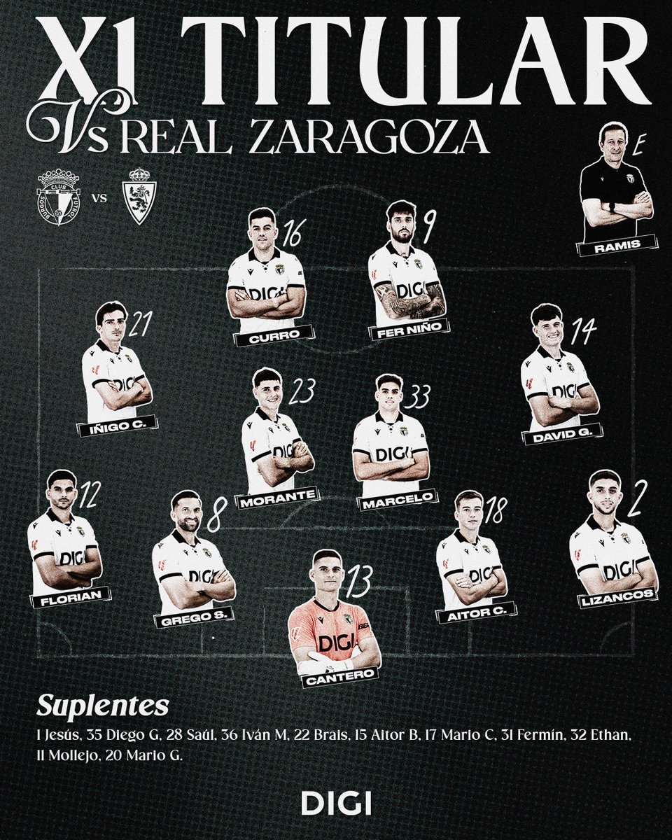 Burgos_CF's tweet image. ⚪⚫ ¡Este es el 𝑿𝑰 𝑰𝑵𝑰𝑪𝑰𝑨𝑳 para medirnos al @RealZaragoza! 1️⃣1️⃣

¡Vamos, BCF! 🔥

#BurgosCFRealZaragoza
#BurgosCF